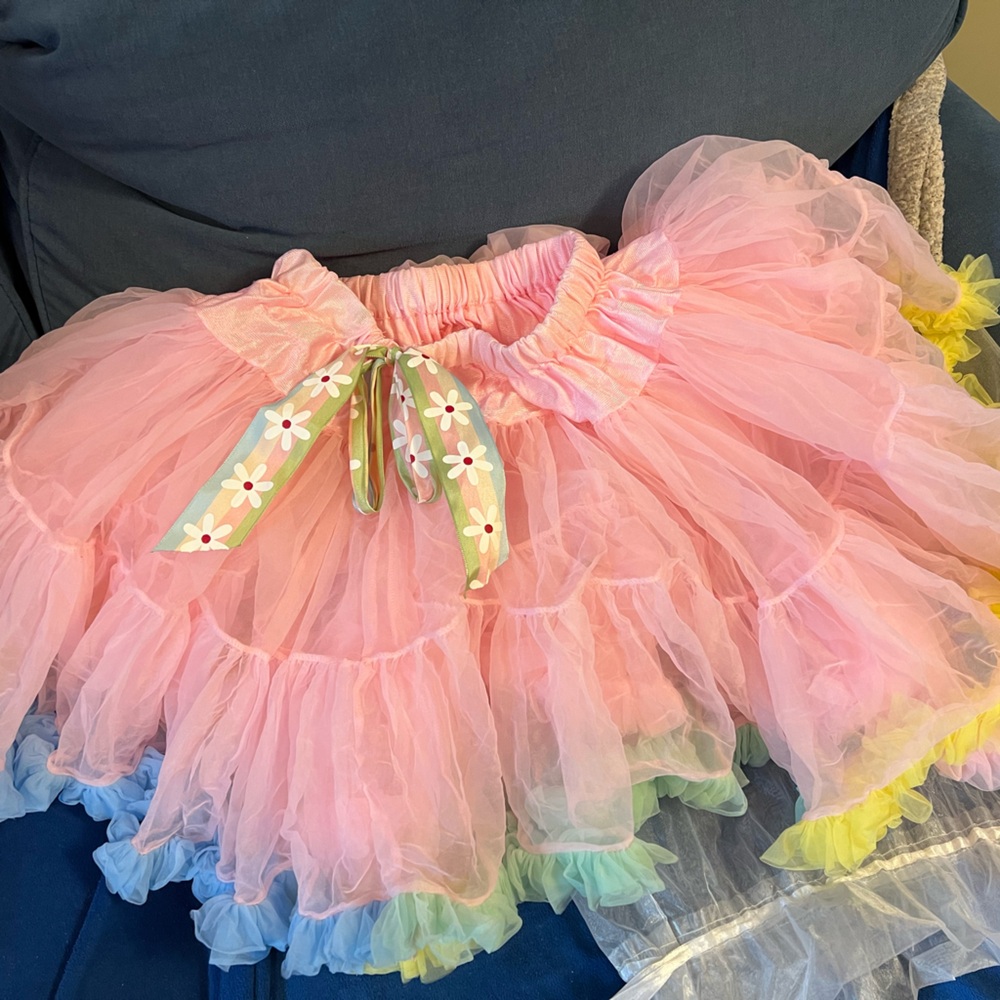 Fairy Finery brand two layer pink tulle skirt